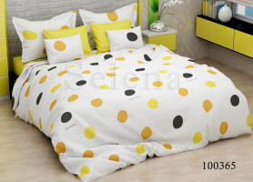 Комплект постельного белья бязь люкс Selena 100365 Горошек желтый