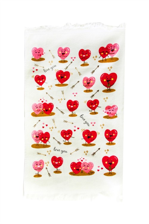 Полотенце махровое кухонное Izzihome Любовь розовое 40x60