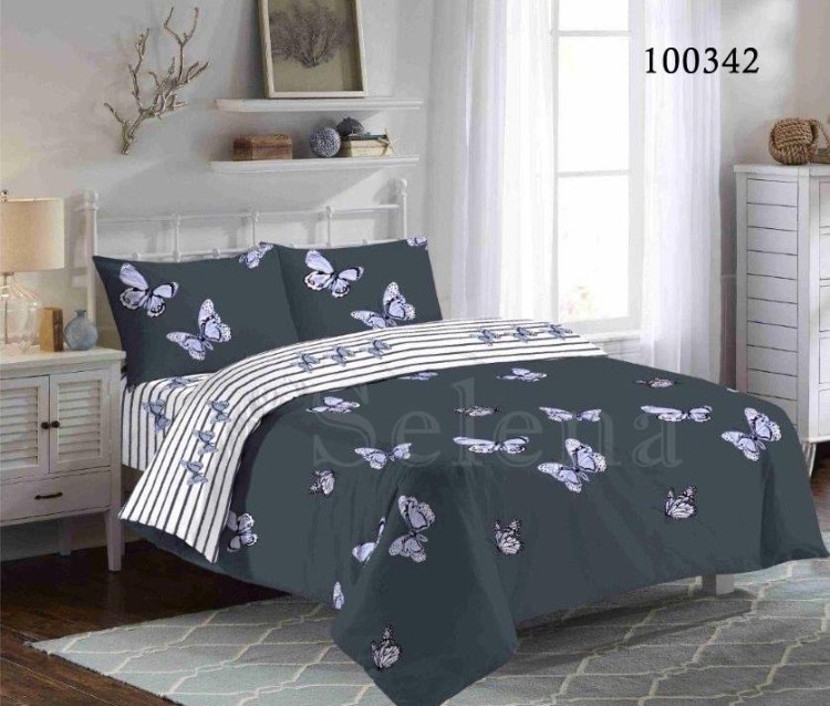 Комплект постельного белья бязь люкс Selena 100342 Бабочки