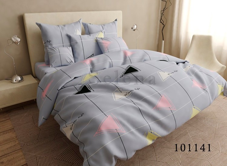 Комплект постельного белья бязь люкс Selena 101141 Милые треугольники