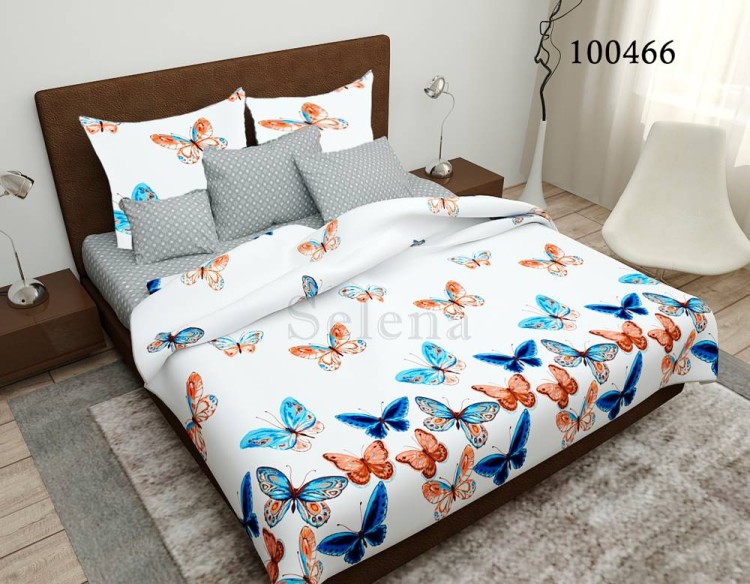 Комплект постельного белья бязь люкс Selena 100466 Дневная бабочка