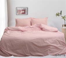 Розовый комплект постельного белья ранфорс TAG R-T9119