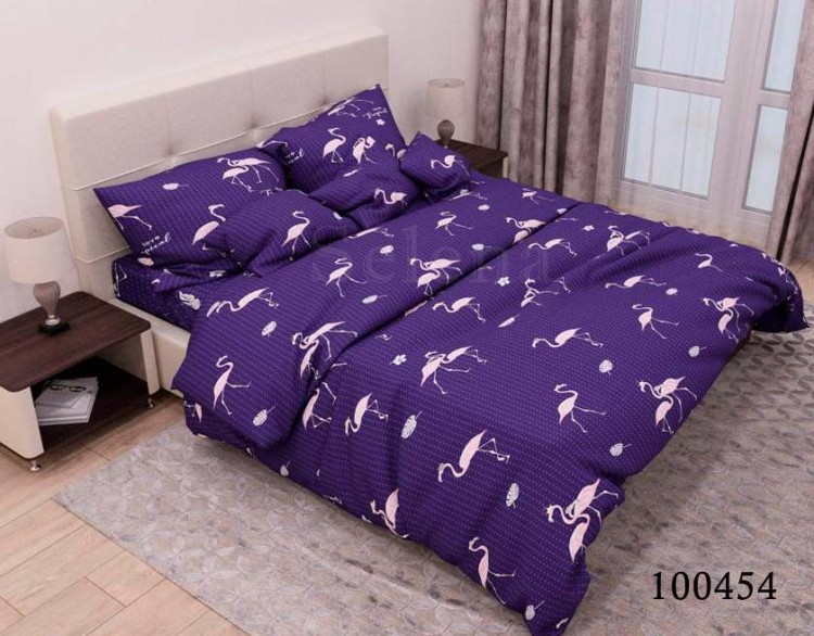 Комплект постельного белья бязь люкс Selena 100454 Фламинго Горошек