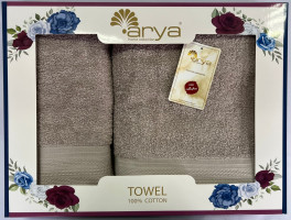 Набор полотенец жаккард Arya Touch бежевый 50x90 и 70x140