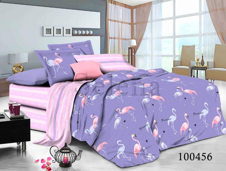 Комплект постельного белья бязь люкс Selena 100456 Фламинго Дуэт