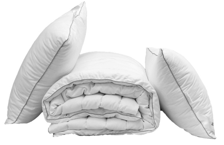 Одеяло искусственный лебяжий пух White 190x215 + 2 подушки 50x70 Tag tekstil