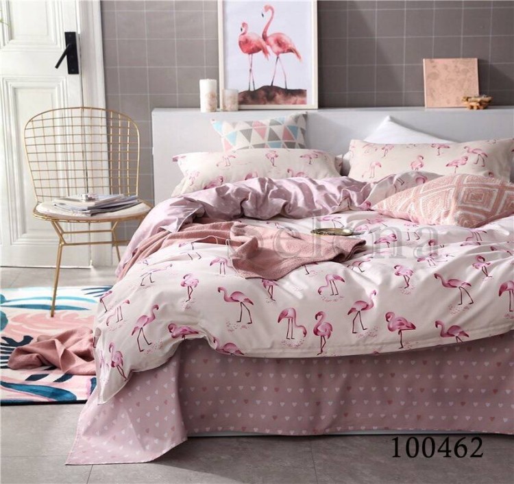 Комплект постельного белья бязь люкс Selena 100462 Фламинго Семья