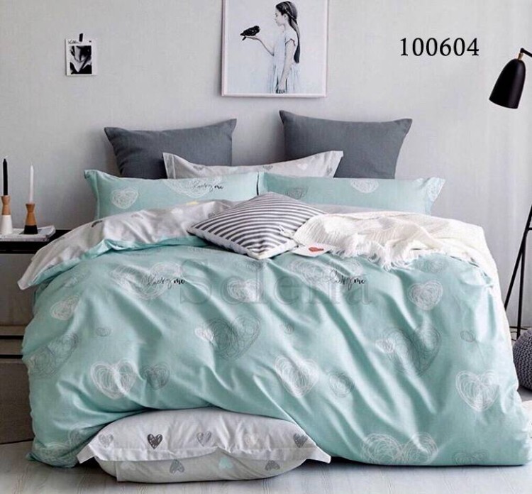 Комплект постельного белья бязь люкс Selena 100604 Рисованные сердечки