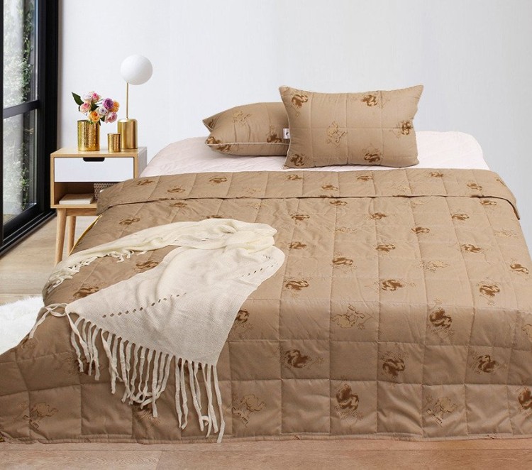 Летнее евро одеяло облегченное Tag tekstil Camel 190x215
