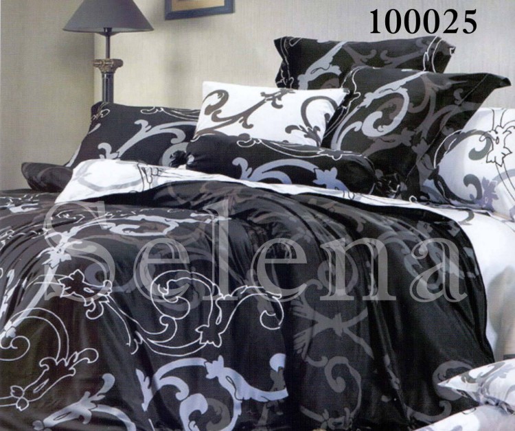 Комплект постельного белья бязь люкс Selena 100025 Вензель Королевский