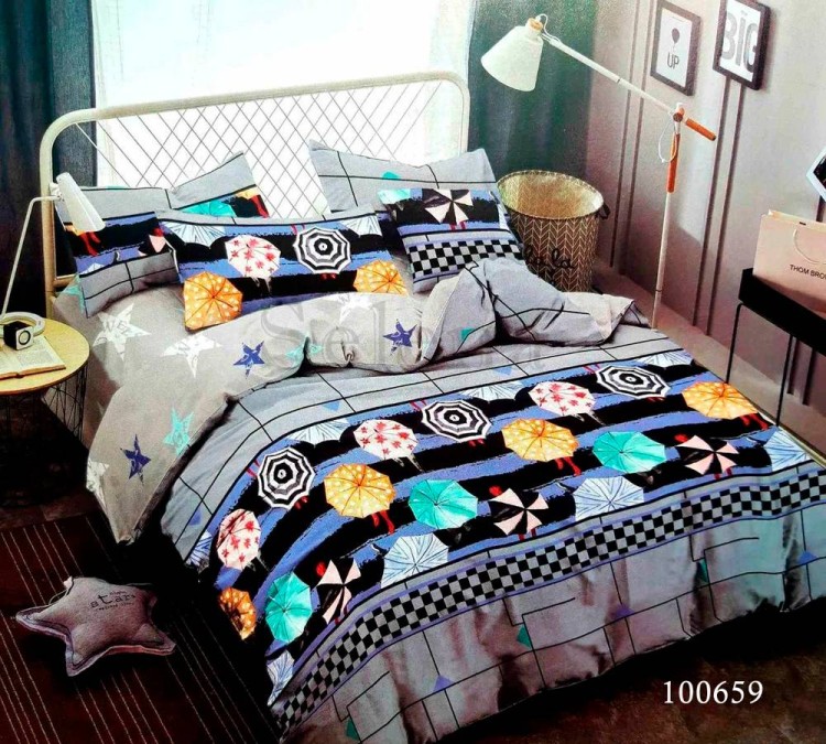 Комплект постельного белья бязь люкс Selena 100659 Зонтики