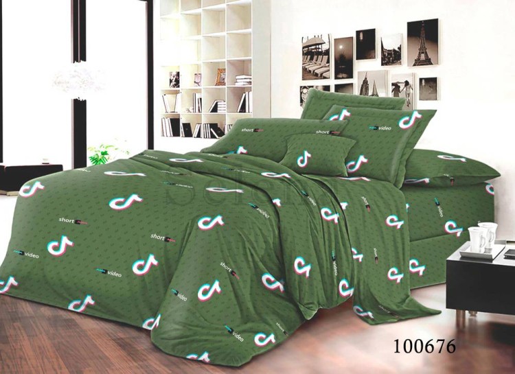 Комплект постельного белья бязь люкс Selena 100676 Видео Green