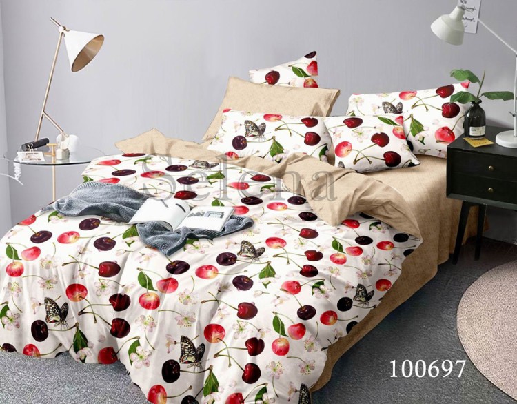 Комплект постельного белья бязь люкс Selena 100697 Вишенка