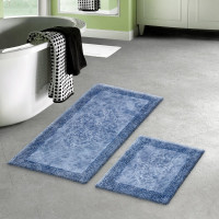 Набор ковриков для ванной комнаты Arya Tiffany голубой 60*100+50*60