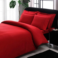 Двоспальний Євро комплект ТАС Premium Basic Red Сатин-Stripe