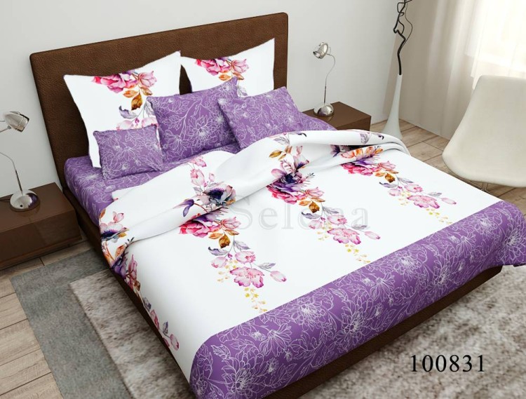 Комплект постельного белья бязь люкс Selena 100831 Цветочная лиана