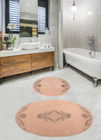 Набор ковриков для ванной комнаты с гипюром Diva Nice Cappuccino 60*100+50*60