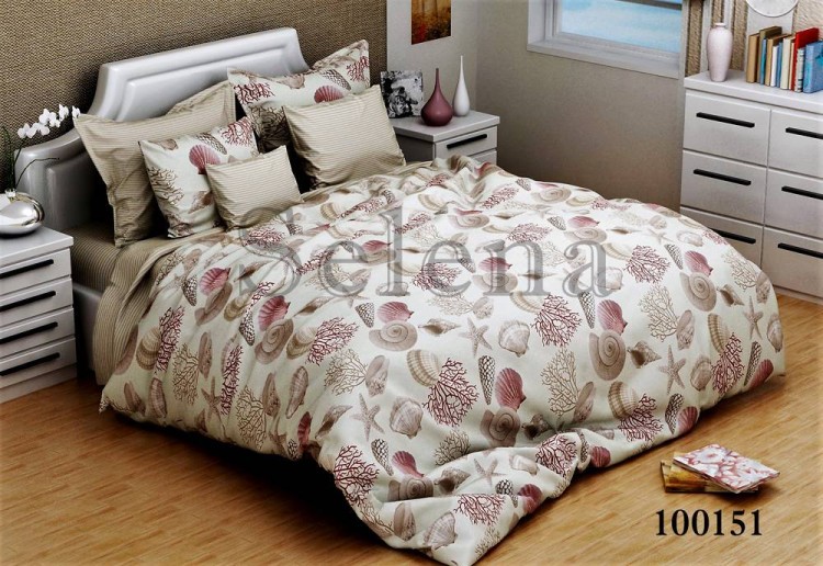 Комплект постельного белья бязь люкс Selena 100151 Ракушки