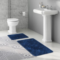 Набор ковриков для ванной комнаты Arya Damaks синий 60*100+50*60