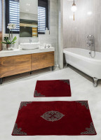 Набор ковриков для ванной комнаты с гипюром Diva Pretty Red 60*100+50*60