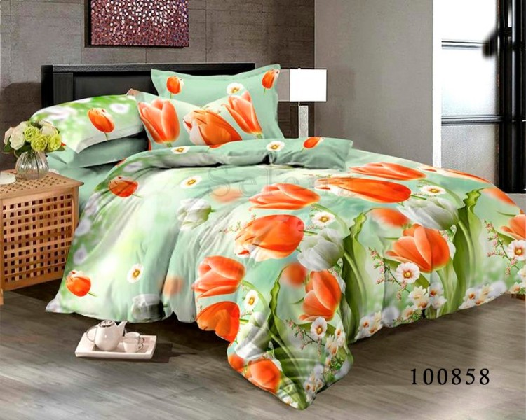 Комплект постельного белья бязь люкс Selena 100858 Весенние цветы