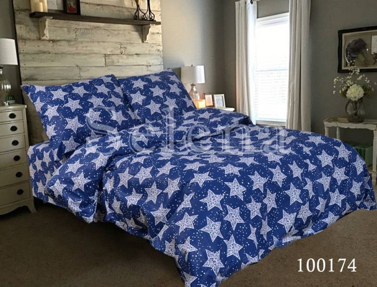 Комплект постельного белья бязь люкс Selena 100174 Stars blue