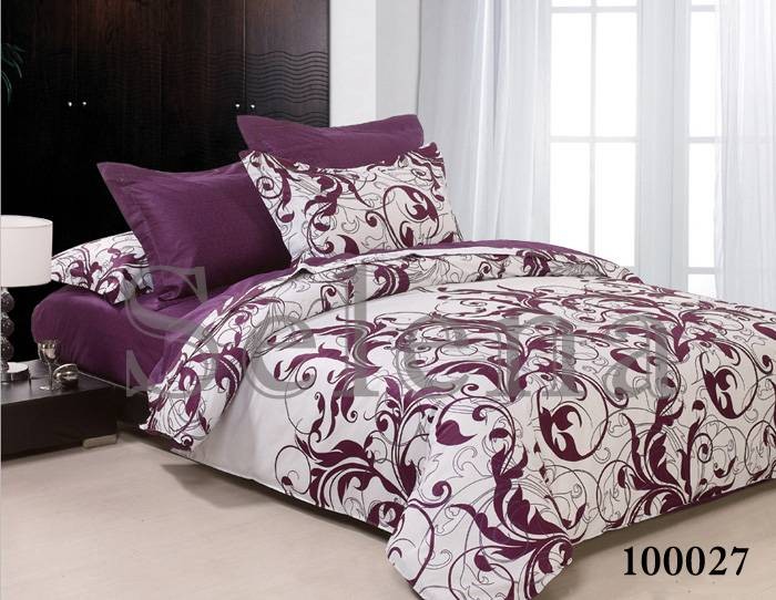 Комплект постельного белья бязь люкс Selena 100027 Вензель Фиолетовый