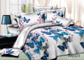 Комплект постельного белья ранфорс Selena 200323 Лазурные бабочки