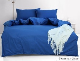 Комплект однотонного постельного белья ранфорс TAG Princess Blue