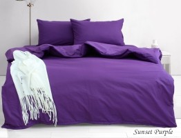Комплект однотонного постельного белья ранфорс TAG Sunset Purple