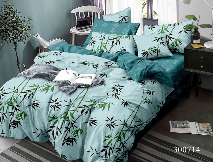 Комплект постельного белья сатин Selena 300714 Бамбук green