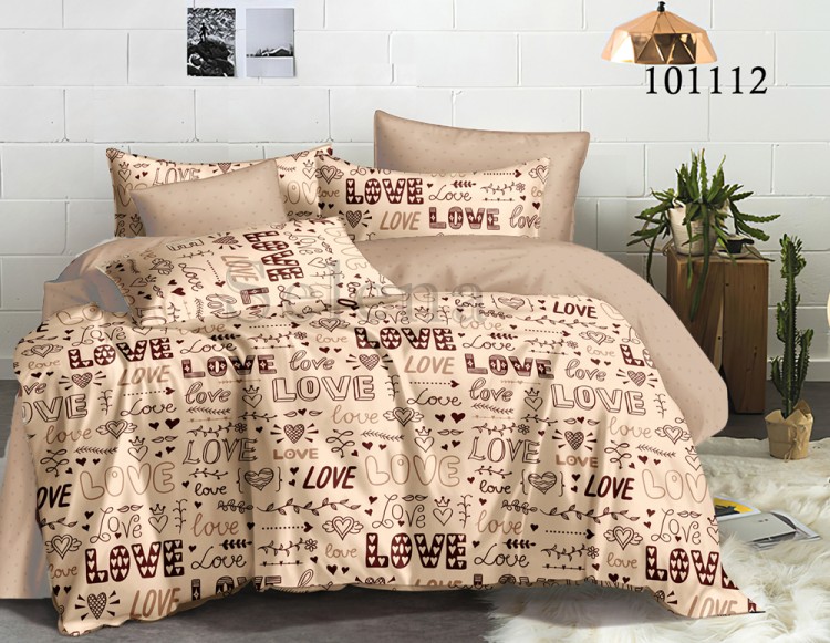 Комплект постельного белья бязь люкс Selena 101112 Love Беж