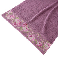 Полотенце с вышивкой Arya Desima пурпурное