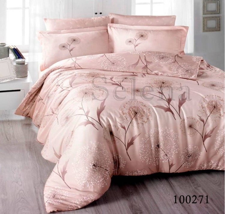 Комплект постельного белья бязь люкс Selena 100271 Одуванчики беж
