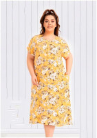 Домашнее платье штапель (жатка) Cocoon 22346 yellow