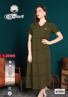 Платье штапельное Cocoon 20569 dark green