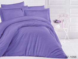 Постельное белье фиолетовое страйп-сатин Tag tekstil Luxury ST-1056