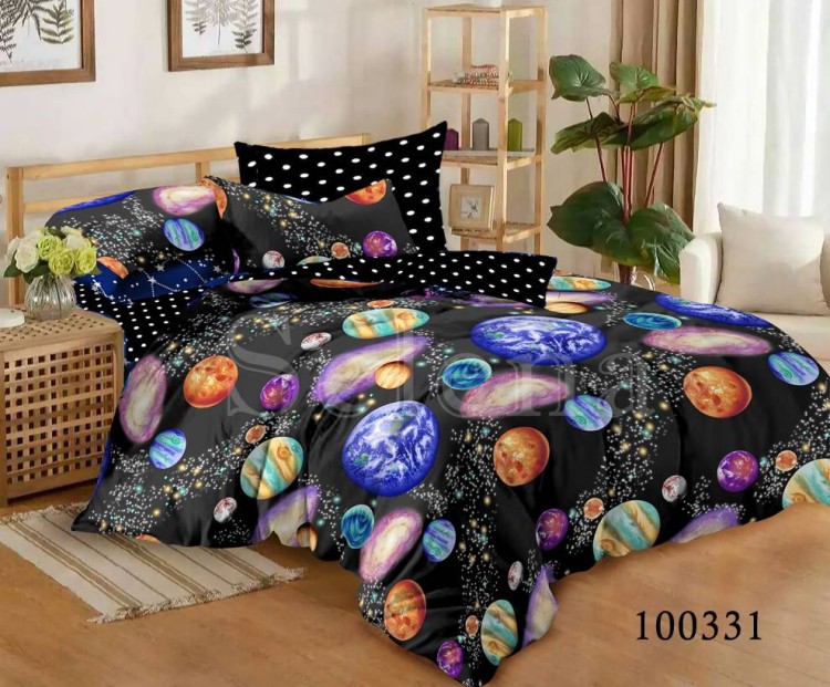 Комплект постельного белья бязь люкс Selena 100331 Планеты