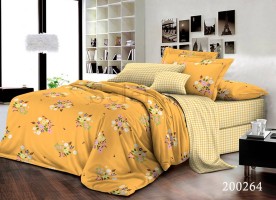 Комплект постельного белья ранфорс Selena 200264 Желтые цветочки