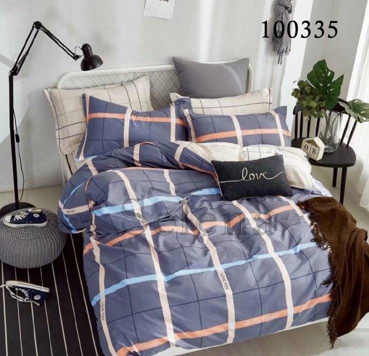 Комплект постельного белья бязь люкс Selena 100335 Фиолетовая геометрия
